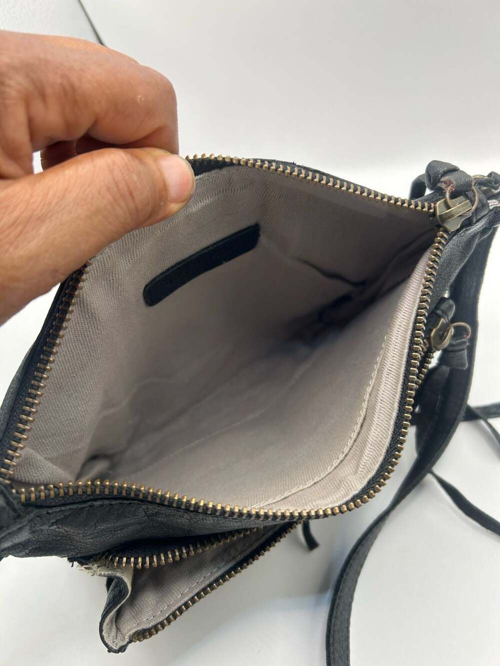 Day & Mood Black Leather Multi-Zip Crossbody Bag - Picture 4 of 9